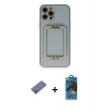 MARSİLYAN™- iPhone 12 Pro Max Kılıf Kozmos Minimal Prime - Siyah 18D Cam Ekran Koruyucu + Metal Kamera Lens Koruma Cam - GD
