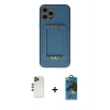 MARSİLYAN™- iPhone 12 Pro Max Kılıf Kozmos Minimal Prime - Siyah 18D Cam Ekran Koruyucu + Gold Shine Kamera Lens