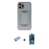 MARSİLYAN™- iPhone 12 Pro Max Kılıf Kozmos Minimal Prime - Siyah 18D Cam Ekran Koruyucu + Shine Kamera Lens Koruma Cam - MI