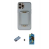 MARSİLYAN™- iPhone 12 Pro Max Kılıf Kozmos Minimal Prime - Siyah 18D Cam Ekran Koruyucu + Shine Kamera Lens Koruma Cam - PE