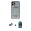 MARSİLYAN™- iPhone 12 Pro Max Kılıf Kozmos Minimal Prime - Siyah 18D Cam Ekran Koruyucu + Renkli Kamera Lens Koruma Cam - TU