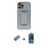 MARSİLYAN™- iPhone 12 Pro Max Kılıf Kozmos Minimal Prime - Siyah 18D Cam Ekran Koruyucu + Shine Kamera Lens Koruma Cam - SH