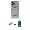 MARSİLYAN™- iPhone 12 Pro Max Kılıf Kozmos Minimal Prime - Siyah 18D Cam Ekran Koruyucu + Shine Kamera Lens Koruma Cam - SABE