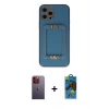MARSİLYAN™- iPhone 12 Pro Max Kılıf Kozmos Minimal Prime - Siyah 18D Cam Ekran Koruyucu + Neon Fosforlu Kamera Lens - TU