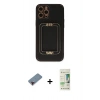 MARSİLYAN™- iPhone 12 Pro Max Kılıf Kozmos Minimal Prime - Siyah 20D Premium Cam Ekran Koruyucu + Metal Kamera Lens Koruma Cam - KI