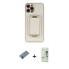MARSİLYAN™- iPhone 12 Pro Max Kılıf Kozmos Minimal Prime - Siyah 20D Premium Cam Ekran Koruyucu + Metal Kamera Lens Koruma Cam - KI