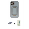 MARSİLYAN™- iPhone 12 Pro Max Kılıf Kozmos Minimal Prime - Siyah 20D Premium Cam Ekran Koruyucu + Renkli Kamera Lens Koruma Cam - PE
