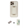 MARSİLYAN™- iPhone 12 Pro Max Kılıf Kozmos Minimal Prime - Siyah 20D Premium Cam Ekran Koruyucu + Shine Kamera Lens Koruma Cam - SABE