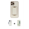 MARSİLYAN™- iPhone 12 Pro Max Kılıf Kozmos Minimal Prime - Siyah 20D Premium Cam Ekran Koruyucu + Shine Kamera Lens - LT
