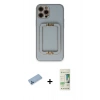 MARSİLYAN™- iPhone 12 Pro Max Kılıf Kozmos Minimal Prime - Siyah 20D Premium Cam Ekran Koruyucu + Shine Kamera Lens Koruma Cam - MI