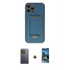 MARSİLYAN™- iPhone 12 Pro Max Kılıf Kozmos Minimal Prime - Siyah 34D Izgaralı Cam + Neon Fosforlu Kamera Lens - YL