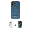 MARSİLYAN™- iPhone 12 Pro Max Kılıf Kozmos Minimal Prime - Siyah 360 Mat Full Body Arka Koruyucu + Shine Kamera Lens - GD
