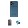 MARSİLYAN™- iPhone 12 Pro Max Kılıf Kozmos Minimal Prime - Siyah 3D Antistatik Cam Ekran Koruyucu + Neon Fosforlu Kamera Lens - YL