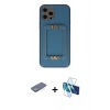 MARSİLYAN™- iPhone 12 Pro Max Kılıf Kozmos Minimal Prime - Siyah 3D Antistatik Cam Ekran Koruyucu + Renkli Kamera Lens Koruma Cam - YL