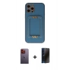 MARSİLYAN™- iPhone 12 Pro Max Kılıf Kozmos Minimal Prime - Siyah 3D Antistatik Hayalet Cam Ekran Koruyucu + Neon Fosforlu Kamera Lens - TU
