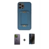 MARSİLYAN™- iPhone 12 Pro Max Kılıf Kozmos Minimal Prime - Siyah 3D Antistatik Hayalet Cam Ekran Koruyucu + Neon Fosforlu Kamera Lens - YL