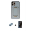 MARSİLYAN™- iPhone 12 Pro Max Kılıf Kozmos Minimal Prime - Siyah 3D Antistatik Hayalet Cam Ekran Koruyucu + Shine Kamera Lens Koruma Cam - GI