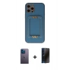 MARSİLYAN™- iPhone 12 Pro Max Kılıf Kozmos Minimal Prime - Siyah 3D Antistatik Hayalet Cam Ekran Koruyucu + Neon Fosforlu Kamera Lens - MI