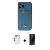 MARSİLYAN™- iPhone 12 Pro Max Kılıf Kozmos Minimal Prime - Siyah 3D Antistatik Hayalet Cam Ekran Koruyucu + Shine Kamera Lens - LT