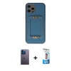 MARSİLYAN™- iPhone 12 Pro Max Kılıf Kozmos Minimal Prime - Siyah 5D Eko Cam Ekran Koruyucu + Neon Fosforlu Kamera Lens - MI