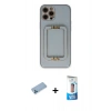 MARSİLYAN™- iPhone 12 Pro Max Kılıf Kozmos Minimal Prime - Siyah 5D Eko Cam Ekran Koruyucu + Shine Kamera Lens Koruma Cam - MI