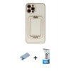 MARSİLYAN™- iPhone 12 Pro Max Kılıf Kozmos Minimal Prime - Siyah 5D Eko Cam Ekran Koruyucu + Shine Kamera Lens Koruma Cam - MI