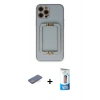 MARSİLYAN™- iPhone 12 Pro Max Kılıf Kozmos Minimal Prime - Siyah 5D Eko Cam Ekran Koruyucu + Renkli Kamera Lens Koruma Cam - MI