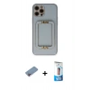 MARSİLYAN™- iPhone 12 Pro Max Kılıf Kozmos Minimal Prime - Siyah 5D Eko Cam Ekran Koruyucu + Shine Kamera Lens Koruma Cam - PE