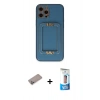 MARSİLYAN™- iPhone 12 Pro Max Kılıf Kozmos Minimal Prime - Siyah 5D Eko Cam Ekran Koruyucu + Sierra Blue Shine Kamera Lens Koruma Cam