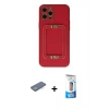 MARSİLYAN™- iPhone 12 Pro Max Kılıf Kozmos Minimal Prime - Siyah 5D Eko Cam Ekran Koruyucu + Yeşil Renkli Kamera Lens Koruma Cam
