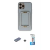 MARSİLYAN™- iPhone 12 Pro Max Kılıf Kozmos Minimal Prime - Siyah 5D Eko Cam Ekran Koruyucu + Yeşil Renkli Kamera Lens Koruma Cam