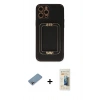 MARSİLYAN™- iPhone 12 Pro Max Kılıf Kozmos Minimal Prime - Siyah 6D Mat Seramik Hayalet Nano Ekran Koruyucu + Shine Kamera Lens Koruma Cam - GI