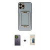 MARSİLYAN™- iPhone 12 Pro Max Kılıf Kozmos Minimal Prime - Siyah 6D Mat Seramik Hayalet Nano Ekran Koruyucu + Neon Fosforlu Kamera Lens - YL