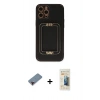 MARSİLYAN™- iPhone 12 Pro Max Kılıf Kozmos Minimal Prime - Siyah 6D Mat Seramik Hayalet Nano Ekran Koruyucu + Metal Kamera Lens Koruma Cam - KI