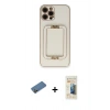 MARSİLYAN™- iPhone 12 Pro Max Kılıf Kozmos Minimal Prime - Siyah 6D Mat Seramik Hayalet Nano Ekran Koruyucu + Shine Kamera Lens Koruma Cam - GD