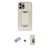 MARSİLYAN™- iPhone 12 Pro Max Kılıf Kozmos Minimal Prime - Siyah 6D Mat Seramik Hayalet Nano Ekran Koruyucu + Mavi Shine Kamera Lens Koruma Cam