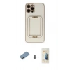 MARSİLYAN™- iPhone 12 Pro Max Kılıf Kozmos Minimal Prime - Siyah 6D Mat Seramik Hayalet Nano Ekran Koruyucu + Shine Kamera Lens Koruma Cam - GS
