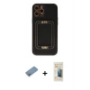 MARSİLYAN™- iPhone 12 Pro Max Kılıf Kozmos Minimal Prime - Siyah 6D Mat Seramik Hayalet Nano Ekran Koruyucu + Shine Kamera Lens Koruma Cam - GS