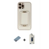 MARSİLYAN™- iPhone 12 Pro Max Kılıf Kozmos Minimal Prime - Siyah Bilvis Hayalet Cam Ekran Koruyucu + Shine Kamera Lens Koruma Cam - GI
