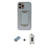 MARSİLYAN™- iPhone 12 Pro Max Kılıf Kozmos Minimal Prime - Siyah Bilvis Hayalet Cam Ekran Koruyucu + Shine Kamera Lens Koruma Cam - GI