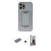 MARSİLYAN™- iPhone 12 Pro Max Kılıf Kozmos Minimal Prime - Siyah Bilvis Hayalet Cam Ekran Koruyucu + Renkli Kamera Lens Koruma Cam - MI