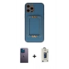 MARSİLYAN™- iPhone 12 Pro Max Kılıf Kozmos Minimal Prime - Siyah Bilvis Hayalet Cam Ekran Koruyucu + Neon Fosforlu Kamera Lens - MI