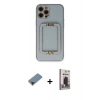 MARSİLYAN™- iPhone 12 Pro Max Kılıf Kozmos Minimal Prime - Siyah Bilvis Hayalet Cam Ekran Koruyucu + Metal Kamera Lens Koruma Cam - KI