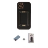 MARSİLYAN™- iPhone 12 Pro Max Kılıf Kozmos Minimal Prime - Siyah Bilvis Hayalet Cam Ekran Koruyucu + Metal Kamera Lens Koruma Cam - KI