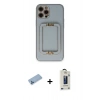 MARSİLYAN™- iPhone 12 Pro Max Kılıf Kozmos Minimal Prime - Siyah Bilvis Hayalet Cam Ekran Koruyucu + Shine Kamera Lens Koruma Cam - MI
