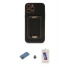 MARSİLYAN™- iPhone 12 Pro Max Kılıf Kozmos Minimal Prime - Siyah Joko 5D Cam + Shine Kamera Lens Koruma Cam - GD