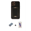MARSİLYAN™- iPhone 12 Pro Max Kılıf Kozmos Minimal Prime - Siyah Joko 5D Cam + Metal Kamera Lens Koruma Cam - KI
