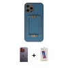 MARSİLYAN™- iPhone 12 Pro Max Kılıf Kozmos Minimal Prime - Siyah Joko 5D Cam + Neon Fosforlu Kamera Lens - TU