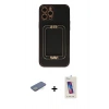 MARSİLYAN™- iPhone 12 Pro Max Kılıf Kozmos Minimal Prime - Siyah Joko 5D Cam + Renkli Kamera Lens Koruma Cam - YL