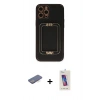 MARSİLYAN™- iPhone 12 Pro Max Kılıf Kozmos Minimal Prime - Siyah Joko 5D Cam + Renkli Kamera Lens Koruma Cam - MI